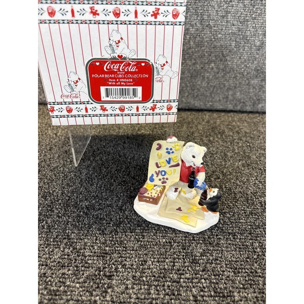 Vtg~Coca-Cola Polar Bear Cubs Collection~"With All My Love"~Figurine~HN0608